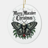 Merry Macabre Christmas Skull Moth Ornament セラミックオーナメント (左)