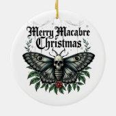 Merry Macabre Christmas Skull Moth Ornament セラミックオーナメント (裏面)