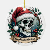 Merry Macabre Christmas Skull Ornament セラミックオーナメント (裏面)