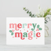 Merry Magic - Colorful Holiday Typography カード (スタンド正面)