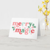 Merry Magic - Colorful Holiday Typography カード (黄色い花)