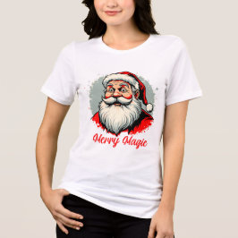 Merry Magic Santa Christmas Design  トライブレンドＴシャツ
