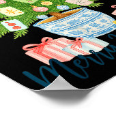 Merry Mahjong Christmas Tree Chinoiserie Holiday  ポスター (角)