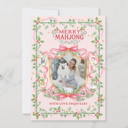Merry Mahjong Photo Holiday Card シーズンカード (正面)