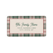 Merry Mail - Plaid Address Label ラベル (正面)