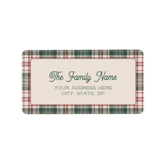Merry Mail - Plaid Address Label ラベル (正面)