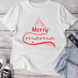 Merry Mama Christmas Shirt | Funny Mom Holiday  Tシャツ