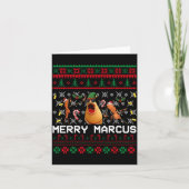 Merry Marcus Ugly Christmas Sweater Funny The Worm カード (正面)