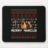 Merry Marcus Ugly Christmas Sweater Funny The Worm マウスパッド (正面)