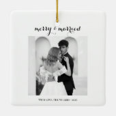 Merry & Married - オーダーメイド 新婚のクリスマス セラミックオーナメント (裏面)