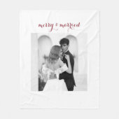 Merry & Married - 結婚したてのカップルのためのクリスマスパーソナルギフト フリースブランケット (正面)