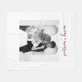 Merry & Married - 結婚したてのカップルのためのクリスマスパーソナルギフト フリースブランケット (正面(横))