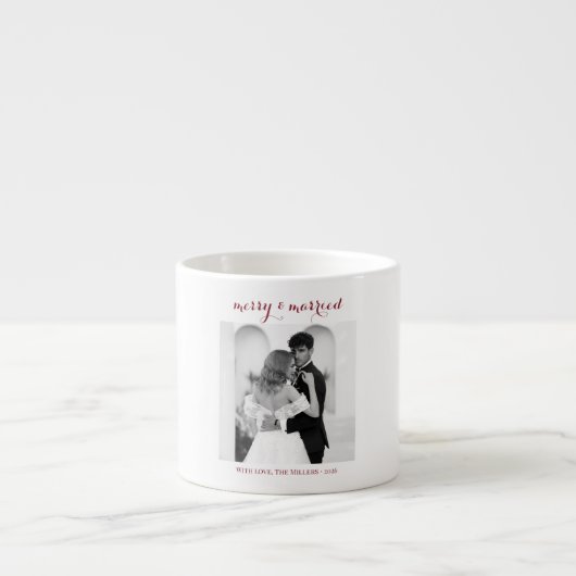 Merry & Married - 結婚後の初めてのクリスマスを祝うペアマグ エスプレッソカップ (正面)