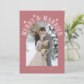 Merry & Married Arch Newlywed Photo Pink シーズンカード (スタンド正面)