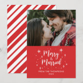 Merry & Married christmas photo card 招待状 (正面/裏面)