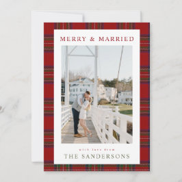 Merry & Married Classic Tartan Holiday Card シーズンカード