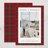 Merry & Married Classic Tartan Holiday Card シーズンカード (正面/裏面)