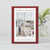 Merry & Married Classic Tartan Holiday Card シーズンカード (スタンド正面)