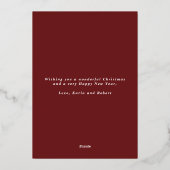 Merry & Married Elegant Script Red Arch Photo 箔シーズンカード (裏面)