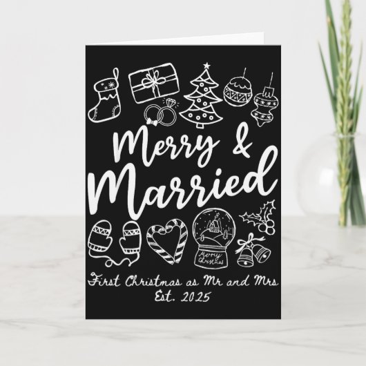 Merry Married First Christmas As Mr And Mrs 2025 N カード (正面)
