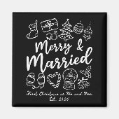 Merry Married First Christmas As Mr And Mrs 2025 N マグネット (正面)