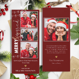 Merry Married Newlywed Christmas Holiday Card 招待状