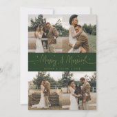 Merry & Married Newlywed Multi Photo Green シーズンカード (正面)