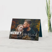Merry & Married Newlyweds Photo Holiday Card シーズンカード (正面)