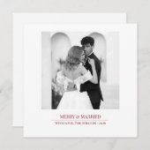 Merry & Married - Personalized Newlywed Christmas  シーズンカード (正面/裏面)
