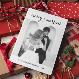 Merry & Married - Personalized Newlywed Christmas  シーズンカード
