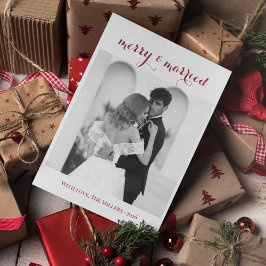 Merry & Married - Personalized Newlywed Christmas  シーズンカード