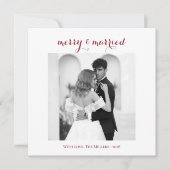 Merry & Married - Personalized Newlywed Christmas  シーズンカード (正面)