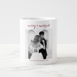 Merry & Married - Personalized Newlywed Christmas  ジャンボコーヒーマグカップ