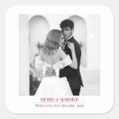 Merry & Married - Personalized Newlywed Christmas  スクエアシール (正面)