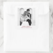 Merry & Married - Personalized Newlywed Christmas スクエアシール (バッグ)