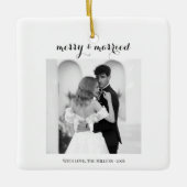 Merry & Married - Personalized Newlywed Christmas  セラミックオーナメント (正面)