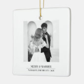 Merry & Married - Personalized Newlywed Christmas  セラミックオーナメント (左)