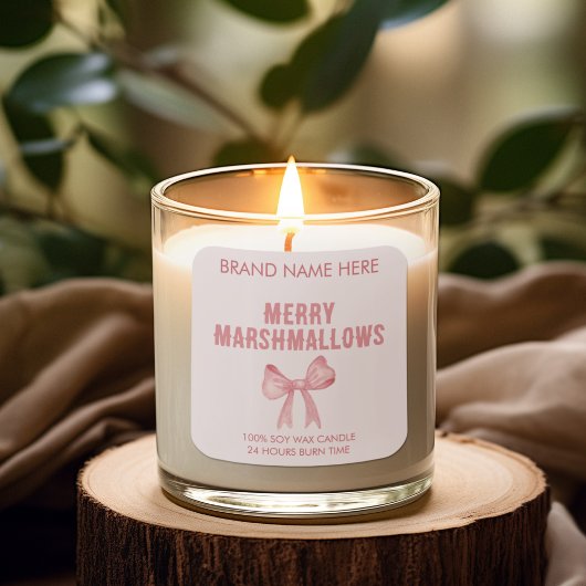 Merry Marshmallows | モダンなキャンドルラベル スクエアシール