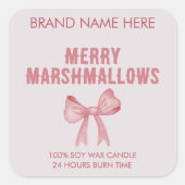 Merry Marshmallows | Modern Candle Labels スクエアシール (正面)