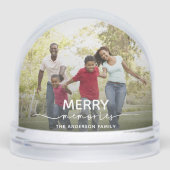 Merry Memories Family Photo Christmas Snow Globe (正面)