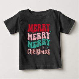 Merry Merry Merry Christmas Retro ベビーTシャツ