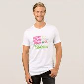 Merry Merry Merry Christmas T-Shirt | Festive Gift トライブレンドＴシャツ (正面全面)