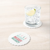 Merry Merry Merry with Pastel Boho Christmas Trees ペーパーコースター (インサイチュ)