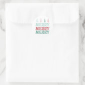 Merry Merry Merry with Pastel Boho Christmas Trees ラウンドシール (バッグ)