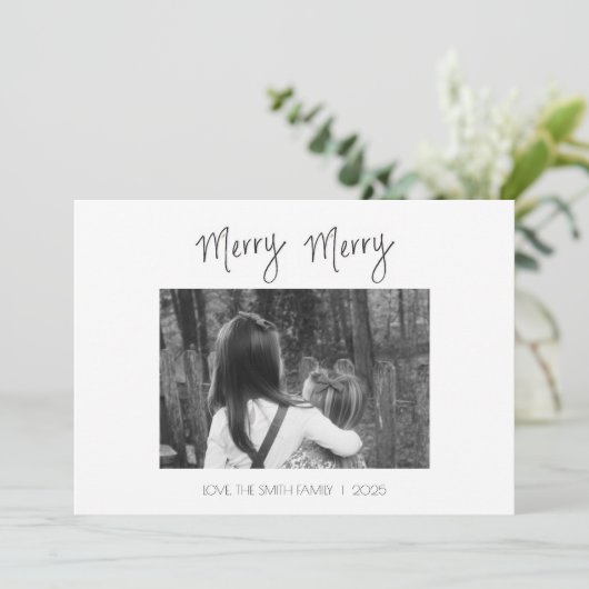 Merry Merry Minimalist - Handwritten Holiday Card シーズンカード (スタンド正面)