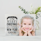 Merry Message Holiday Photo Card - Overlay シーズンカード (スタンド正面)