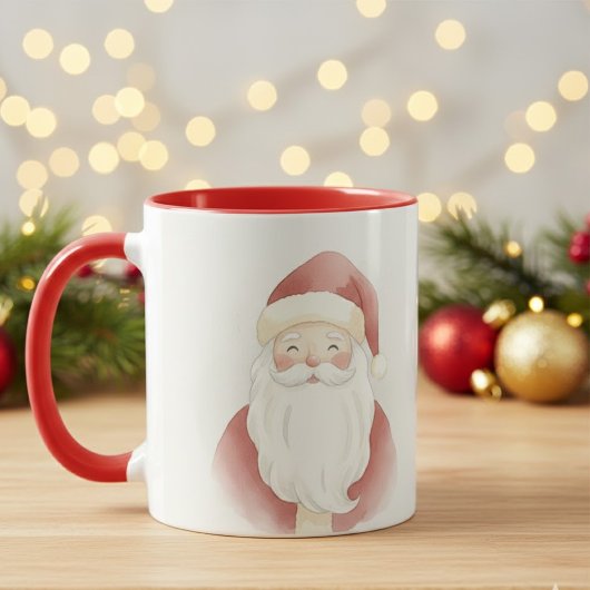 Merry Mist Watercolor Santa Kids Mug | Jolly Chris マグカップ