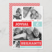 Merry Moderno e Luminoso Cartão de Natal シーズンカード (正面/裏面)