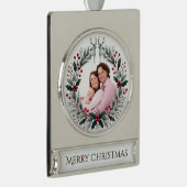 Merry Moments – Customizable Christmas Keepsake シルバープレートバナーオーナメント (右)