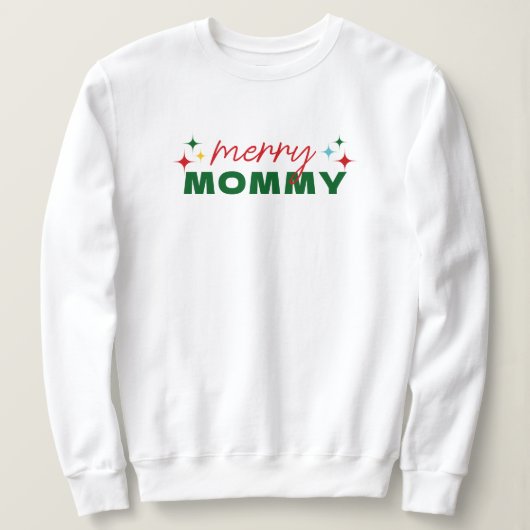 Merry Mommy Cute Colorful Script Christmas スウェットシャツ (デザイン正面)